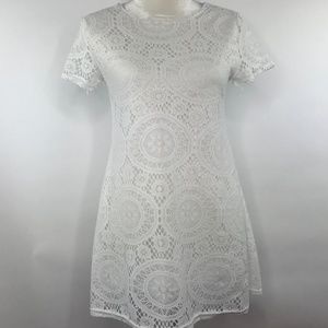 White Lace Simple Dress